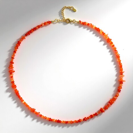 Collana in argento con Opale Arancione d'Etiopia