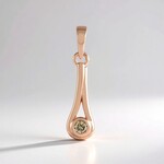 Pendentif en argent et Diamant champagne I2