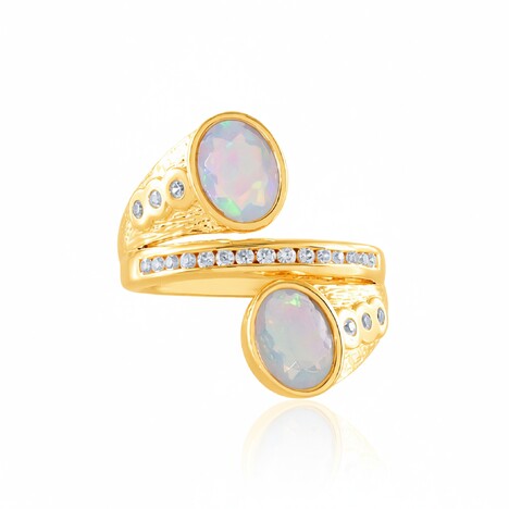 Zilveren ring met Welo-opalen (de Melo Essence)
