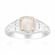 Brasilianischer Weißer Opal-Goldring