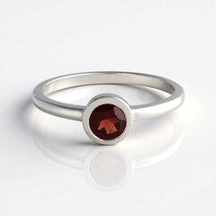 Anello in argento con Granato Mozambico