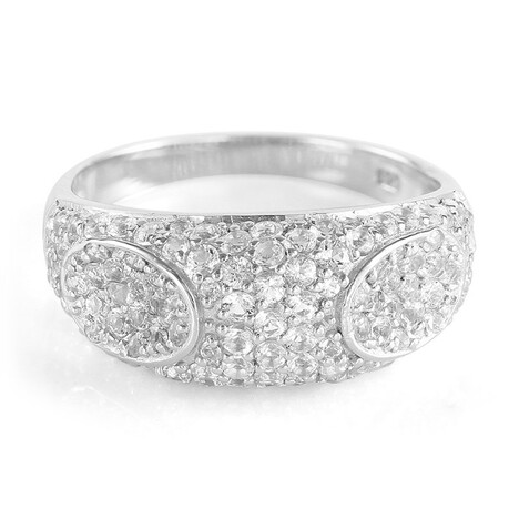 Weißer Topas-Silberring