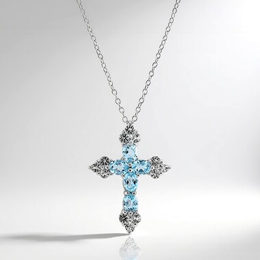 Collana in argento con Topazio Blu Cielo