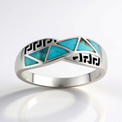 Anello in argento con Turchese Kingman Mohave Blu (Jones Lee)