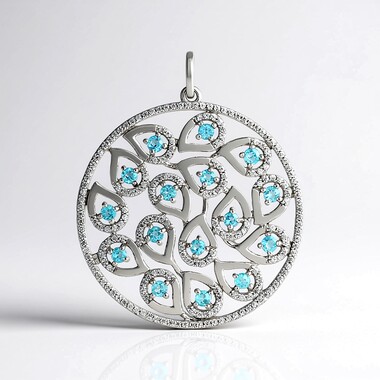 Pendentif en argent et Apatite bleue