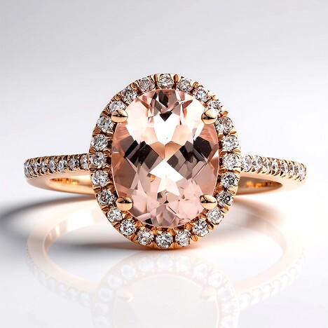 Anello in oro con Morganite AAA