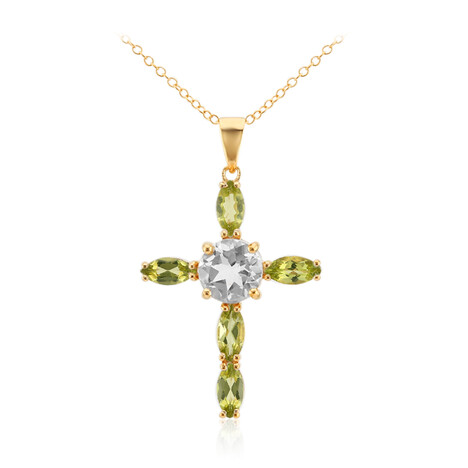 Weißer Topas-Silberhalskette