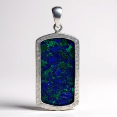 Ciondolo in argento con Malachite Azzurrite