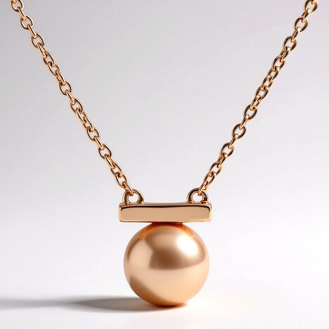 Collana in argento con Perla Ming Porpora (TPC)