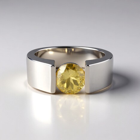 Anello in argento con Berillo Giallo
