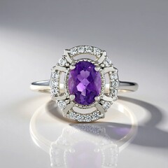 Anello in argento con Ametista Zambiana
