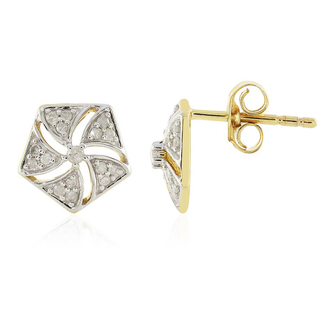 Boucles d'oreilles en or et Diamant I4 (J)