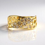Anello in argento con Diamante Champagne I2 (Ornaments by de Melo)