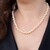 Peach Freshwater Pearl Silver Necklace (TPC)