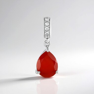 Red Chalcedony Silver Pendant