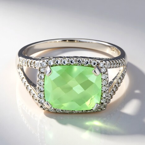 Anello in argento con Prehnite