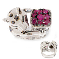 Burmesischer Rubin-Silberring (Gems en Vogue)