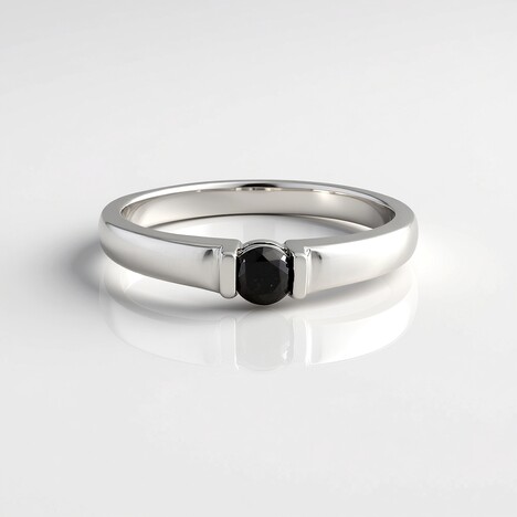 Anello in argento con Diamante Nero