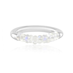 Anello in argento con Pietra di Luna Arcobaleno
