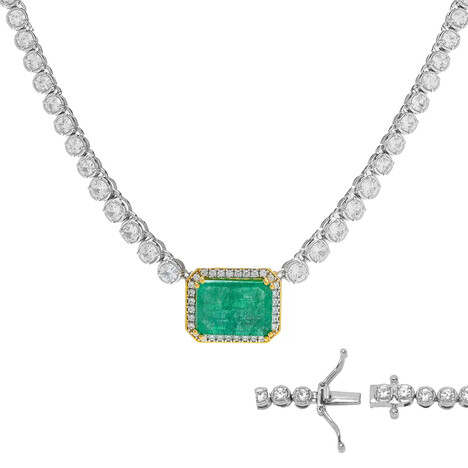 Pit D8-Smaragd-Silbercollier (Gems en Vogue)
