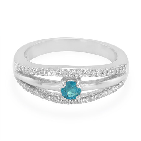 Neon Blue Apatite Silver Ring