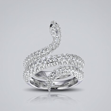 Anello in argento con Topazio Bianco