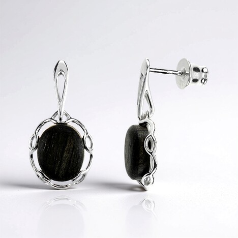 Orecchini in argento con Quercia Nera (dagen)
