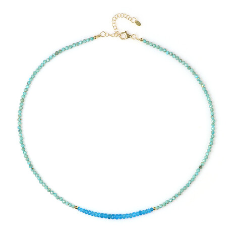 Collar en plata con Apatita azul neón