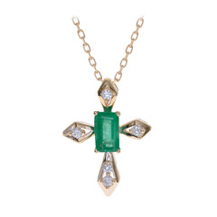 Collana in oro con Smeraldo Zambia AAA