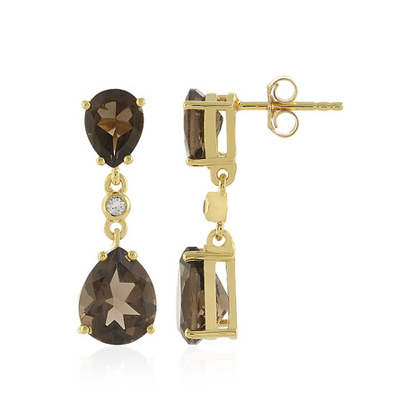 Rauchquarz-Silberohrringe