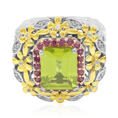 Zilveren ring met een peridoot (Dallas Prince Designs)