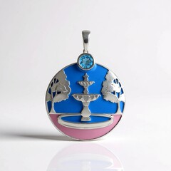 Ciondolo in argento con Topazio Blu Svizzero