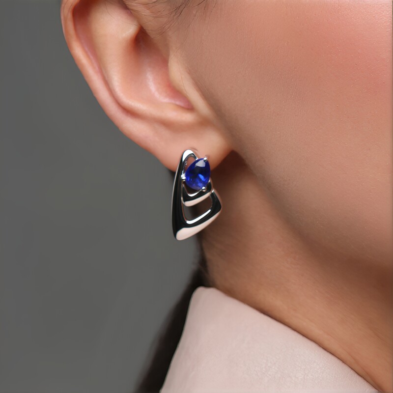 Nepalesischer Kyanit-Silberohrringe