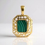 Pendentif en argent et Malachite (Ornaments by de Melo)