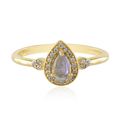 Anello in argento con Labradorite rosa Maniry