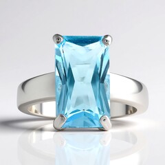 Anello in argento con Topazio Blu Cielo