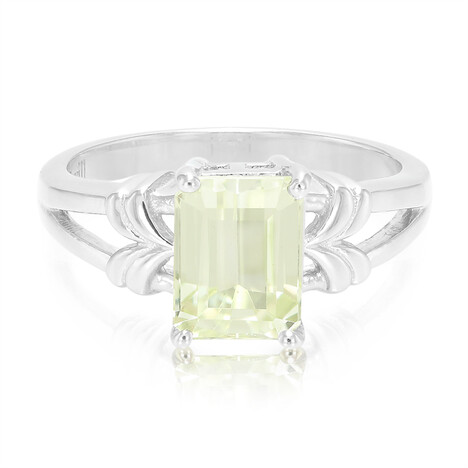 Bague en argent et Kunzite jaune canari