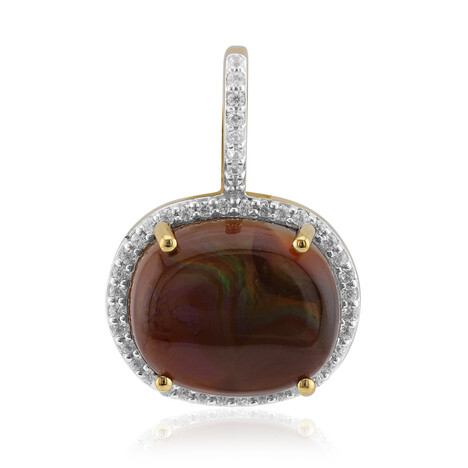 Gouden hanger met een vuur agaat