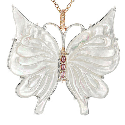 Perlmutt-Silberhalskette (Gems en Vogue)