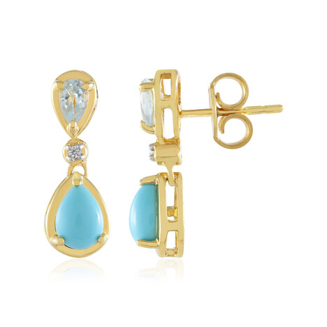 Pendientes en plata con Turquesa bella durmiente