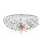 Padparadscha Sapphire Silver Ring