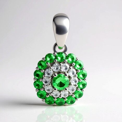 Ciondolo in argento con Tsavorite AAA del Kenia