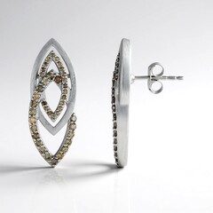 Orecchini in oro con Diamante Champagne I2 (de Melo Gold)