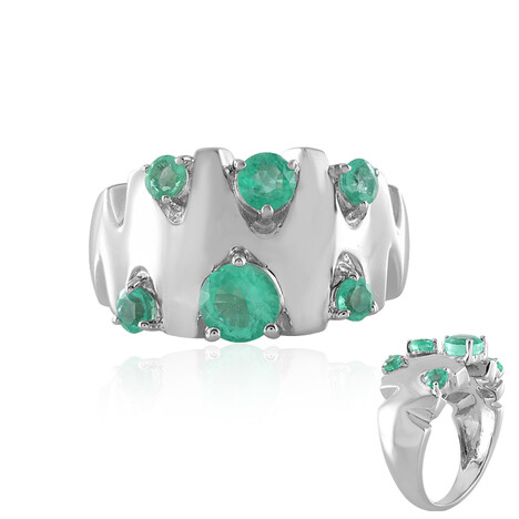Russischer Smaragd-Silberring (de Melo)