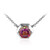 Collier en argent et Topaze mystique rouge du soir