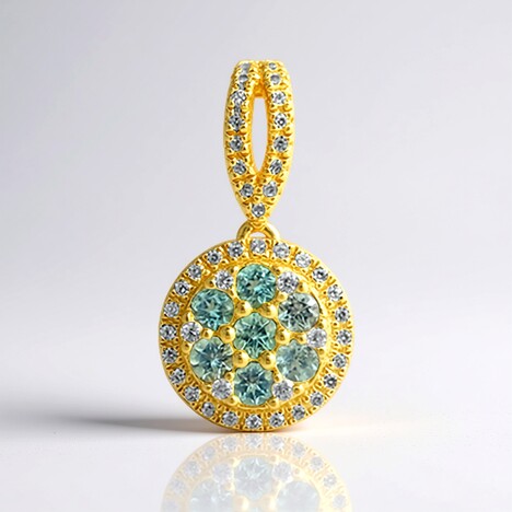 Ciondolo in oro con Tormalina Paraiba Nigeriana