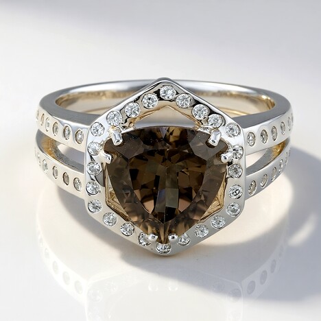 Anello in argento con Quarzo Fumè (Jahdo)