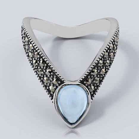 Anello in argento con Topazio Blu Cielo (Annette classic)