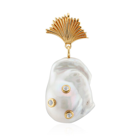 Weiße Süßwasserzuchtperlen-Silberanhänger (TPC)