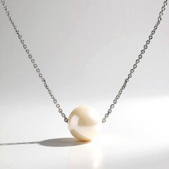 Collana in argento con Perla d'Acqua Dolce Bianca